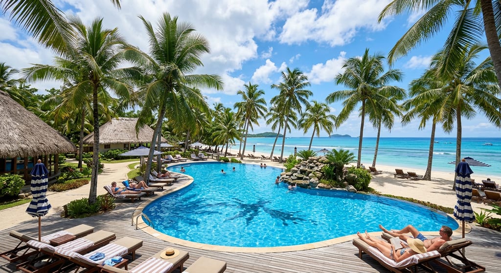 Before - resort at midday