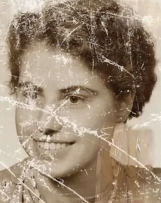 Old damaged family photo