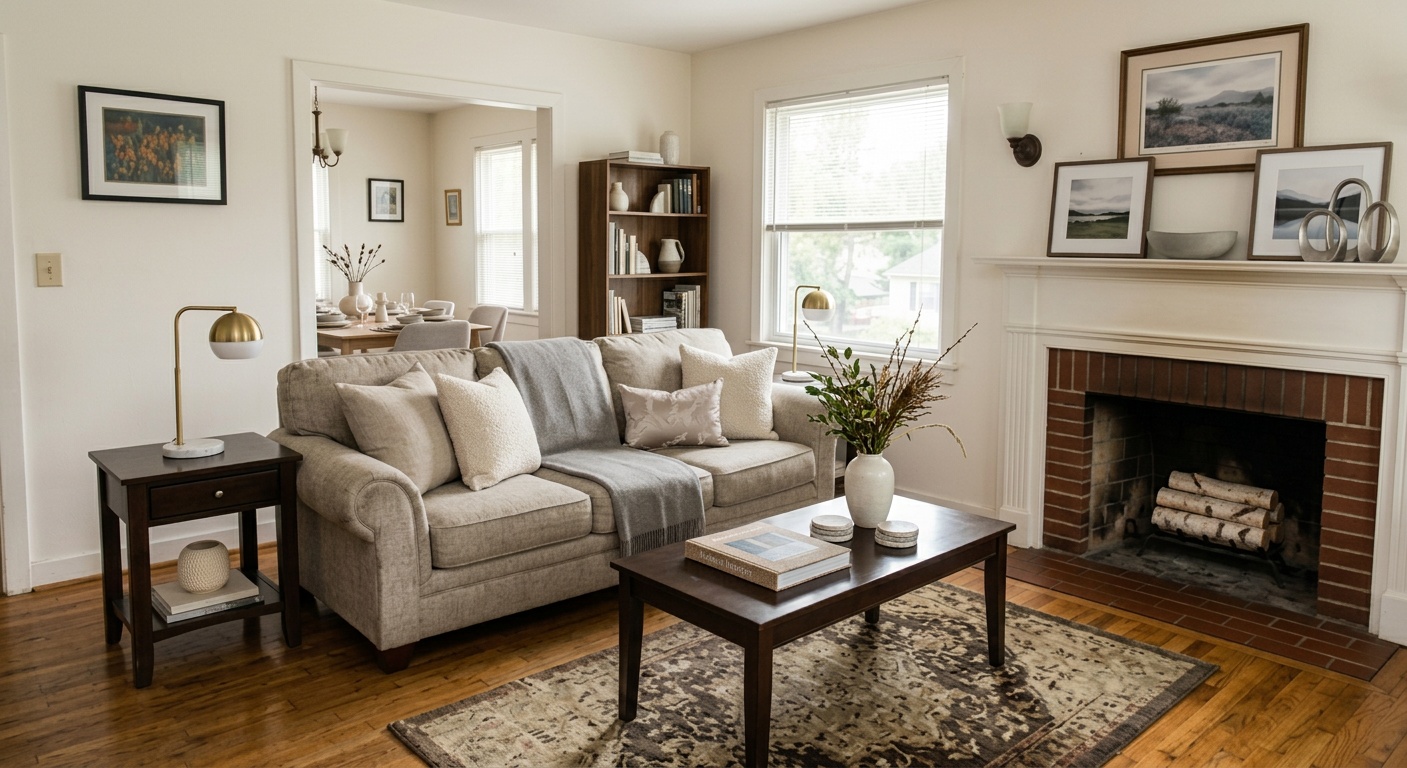 Virtual Staging applied to the Declutter Room result